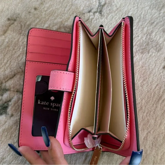 🌟SOLD🌟 NWT Kate Spade Pink Saffiano Wallet - Picture 5 of 6